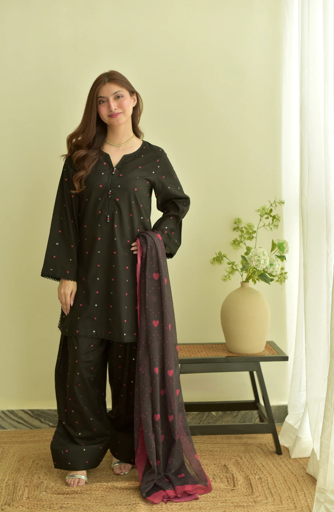 Black Hearts Set (Farshi) 3 Pcs